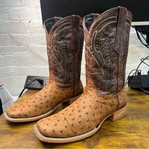 Soto Boots Out of the Wild Ostrich Print Cowboy Boots H50031 Size 12 MSRP $175